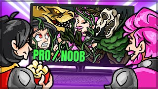 THIS WAS THE BEST NEW MONSTER  Pro and Noob VS Monster Hunter World Pro and Noob Leshen Gameplay [upl. by Nerrej484]