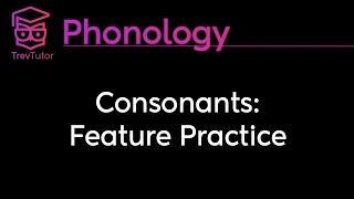 Phonology Consonant Feature Practice [upl. by Lyrred]