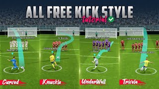 All Types of Free Kick in eFootball 2025 Mobile  Tutorial [upl. by Atikan]