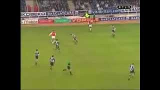 Best Goal Ever  Dennis Bergkamp  Arsenal vs Newcastle  Football Legend [upl. by Anilorak]