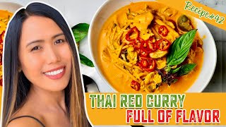 THAI RED CURRY WITH CHICKEN RECIPE  COOKING SIMPLY DELICIOUS [upl. by Tnias]