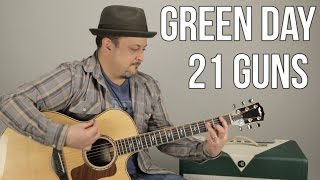 Green Day 21 Guns Guitar Lesson  Tutorial [upl. by Drugge]