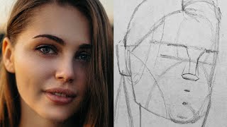 How to start Drawing a Portrait with the Loomis Method  A Beginners Guide [upl. by Calvinna]