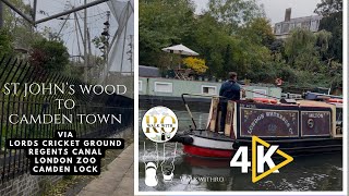 London Virtual Tour St John’s Wood To Camden via Regents Canal walkwithro [upl. by Randell]