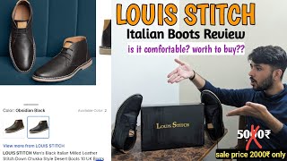 LOUIS STITCH Mens Black Italian Milled Leather Stitch Down Chukka Style Desert Boots Short Review❤️ [upl. by Ilzel]