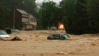 Heavy rain causes flooding in the French Pyrenees PyrénéesAtlantiques inondation [upl. by Ecirtemed]