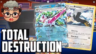 Tsareena ex and Hisuian Braviary DESTROY OPPOSING DECKS  Pokemon TCG Deck List  Matches [upl. by Lienet]