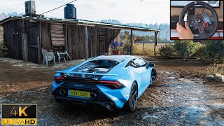 SpeedTest Lamborghini Huracán Tecnica Forza Horizon 5  Steering Wheel 4K Gameplay [upl. by Raynor773]