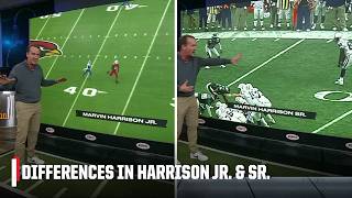 Peyton Manning breaks down the differences amp similarities between Marvin Harrison Jr amp Sr  MNF [upl. by Peterson502]