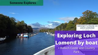 Exploring Loch Lomond Scotland by sightseeing boat  Balloch Castle and Country Park [upl. by Kcirednek]