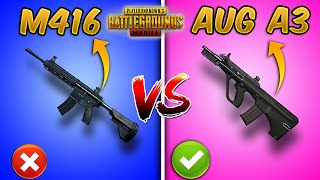 M416 vs AUG A3 Ultimate Weapon Comparison PUBG MOBILE GuideTutorial [upl. by Ennyroc621]