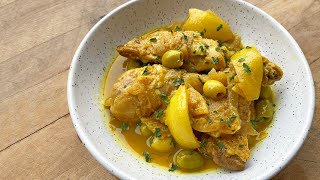 Poulet au citron confit et aux olives façon tajine [upl. by Ahsinhoj294]