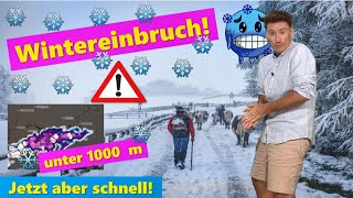 Der erste Schnee kommt Wintereinbruch Unwetterwarnung vor Starkregen bis 200 mm im Süden [upl. by Anyd]