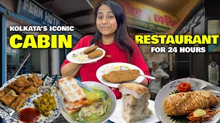 Kolkatas Iconic CABIN RESTAURANT for 24 Hours  Kabiraji Pudding Moghlai Paratha Fish Fry amp more [upl. by Carin]