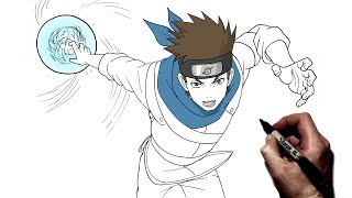 How To Draw Konohamaru Rasengan  Step By Step  Naruto [upl. by Wallraff]