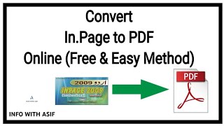 How to Convert Inpage file to PDF  Inpage Urdu PDF converter in HindiUrdu free amp easy [upl. by Sudnak]