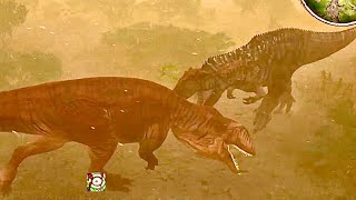 Carcharodontosaurus vs Giganotosaurus  Path of Titans realism [upl. by Wilder]