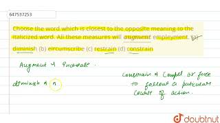 Choose the word which is closest to the opposite meaning to the italicized wordAll these measur [upl. by Hgielrac771]