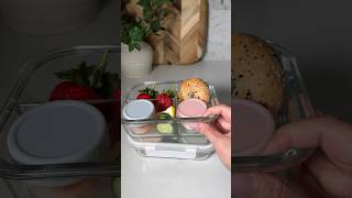 Mini bagel box 🥹🍓🥯 asmr mealprep makinglunchboxes [upl. by Teplica]