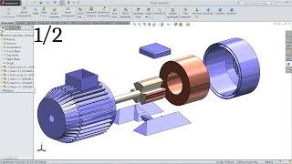 SolidWorks Tutorial Motor Parts 1 [upl. by Skiba]