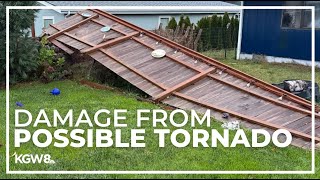 Damage from possible tornado on Oregon Coast [upl. by Tearle802]