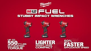 M12 FUEL™ Stubby Impact Wrenches Gen II 2562 amp 2563  Up to 550 Ftlbs NutBusting Torque [upl. by Yespmed]