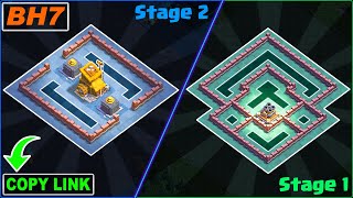 New Best BH7 Base 2 Stage  Builder Hall 7 Base COPY Link After Update  Clash of Clans [upl. by Eimia]