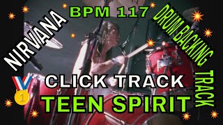 Smells Like Teen Spirit by Nirvana Drum Backing Track BPM 117 [upl. by Jaenicke]