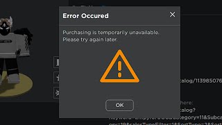 How to fix Error  Purchasing is unavailable Please try again later in roblox [upl. by Eleanor]