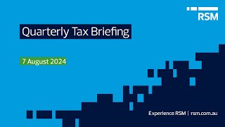 Quarterly Tax Briefing [upl. by Maurer]