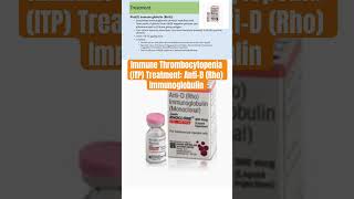 Immune Thrombocytopenia ITP Treatment AntiD Rho Immunoglobulin immunethrombocytopenia itp [upl. by Thormora]