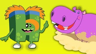 H for Hippopotamus  Find the Missing Letter  Learning Video For Babies Kids  ABC Monsters [upl. by Fedora]