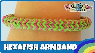 Rainbow Loom HexafishArmband  deutsche Anleitung [upl. by Yurik]