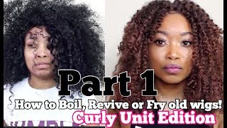 How to revive Curly Wigs Boiling Water Method Synthetic vs Human hair Part 1 [upl. by Megen177]