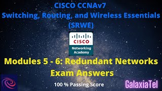 CCNA 2 v7 Modules 5 – 6 Redundant Networks Exam Answers [upl. by Rusticus]