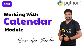 🙋‍♂️ Calendar Module in Python  Python By Surendra [upl. by Damek]