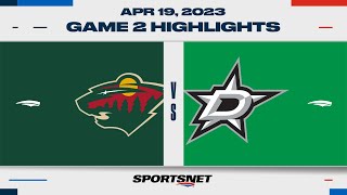 NHL Game 2 Highlights  Wild vs Stars  April 19 2023 [upl. by Ainoet]