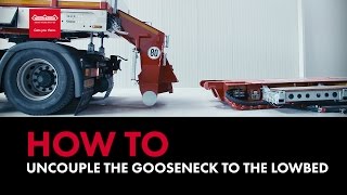 How to uncouple the gooseneck to the lowbed  Nooteboom Trailers [upl. by Zephaniah926]