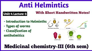 Anthelmintic Drugs Basic Introduction and Classification of Anthelmintic Drugs  Medicinal Chemistry [upl. by Corron]