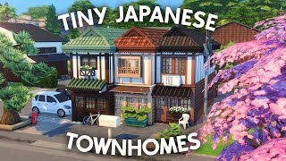 Tiny Japanese Townhomes  The Sims 4 Speed Build [upl. by Bornstein]