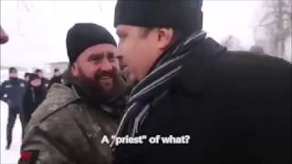 Ukrainian nationalist schismatics seize church and disrespect priest [upl. by Ahsim902]