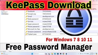 How to Download KeePass in Windows 7 8 10 11  Keepass Download Latest version [upl. by Fisa]