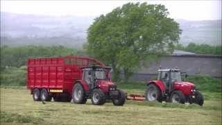 Small Farmer Silage 2012 part 2 its Masseys all round [upl. by Nitsew637]