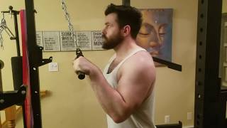 Triceps Pushdowns on Force USA MyRack Lat Pulldown  Low Row Attachment [upl. by Eberle453]