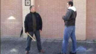 SelfDefense with Unbreakable stick KRAV MAGA NAVARRA Defensa Personal con paraguas y baston corto [upl. by Shuler712]