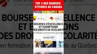 Top 4 des bourses détudes entièrement financées au Canada [upl. by Aihtenak]