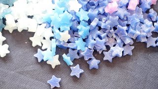 星つめよ。ラッキースターキャンドル作り。diy lucky star candle [upl. by Airdna542]