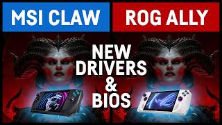 NEW DRIVERS amp BIOS  MSI Claw vs ROG Ally in 10 Games [upl. by Ilecara]