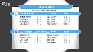 Dulwich CC 2nd XI v East Molesey CC 2nd XI The Moles [upl. by Cired]