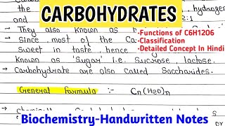 Carbohydrates  Basic Functions And Types Of Carbohydrates  Biochemistry Notes chemistry [upl. by Sokil]